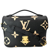 LOUIS VUITTON Metis Pochette Bicolor Empreinte Leather Crossbody Bag Black
