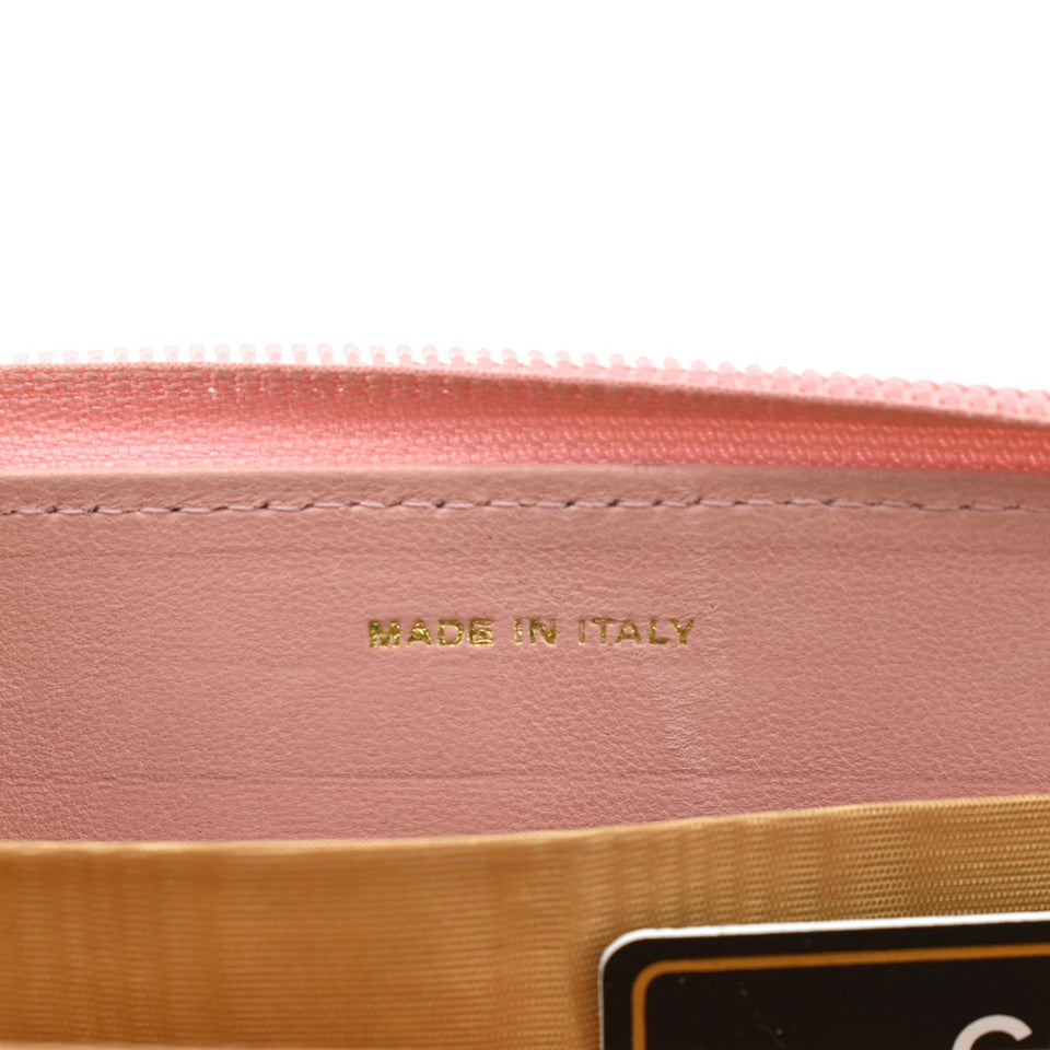 CHANEL CC Timeless Caviar Zip Around Wallet Pink