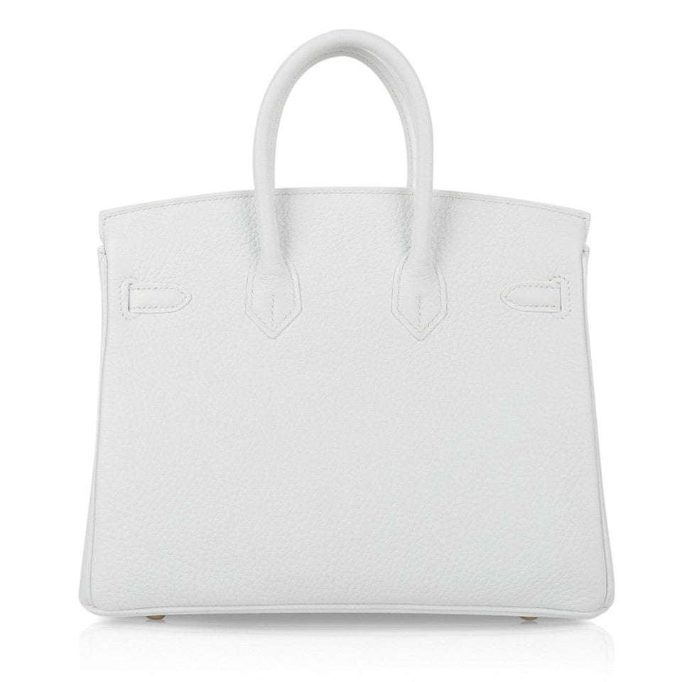 Hermes Birkin 25 HSS Bag White Clemence Gold Hardware