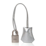 Hermes Birkin 25 Bag Metallic Silver Chevre with Brushed Palladium Hardware