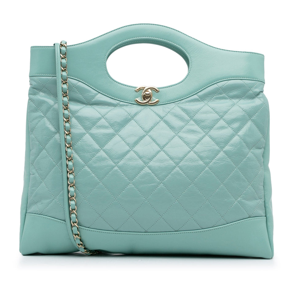 Chanel 31 Bag Large Light Blue Calfskin Silver