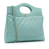 Chanel 31 Bag Large Light Blue Calfskin Silver