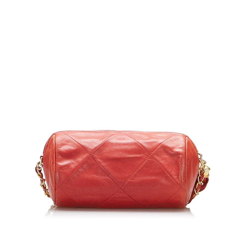 Chanel CC Timeless Crossbody Red Lambskin Gold