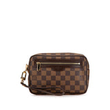 Brown Louis Vuitton Damier Ebene Pochette Billets Macao Clutch Bag