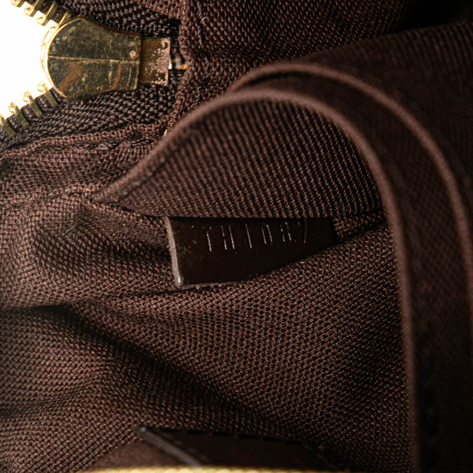 Brown Louis Vuitton Damier Ebene Pochette Billets Macao Clutch Bag
