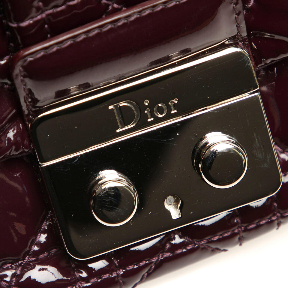 Dior Cannage Miss Dior Patent Leather Flap Bag (SHG-12889)