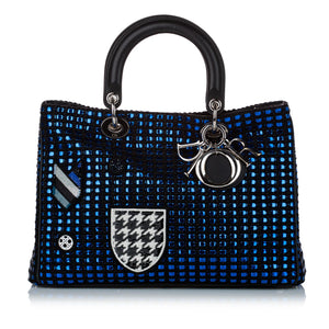 Dior Diorissimo Patchwork Metallic Tweed Satchel (SHG-30726)