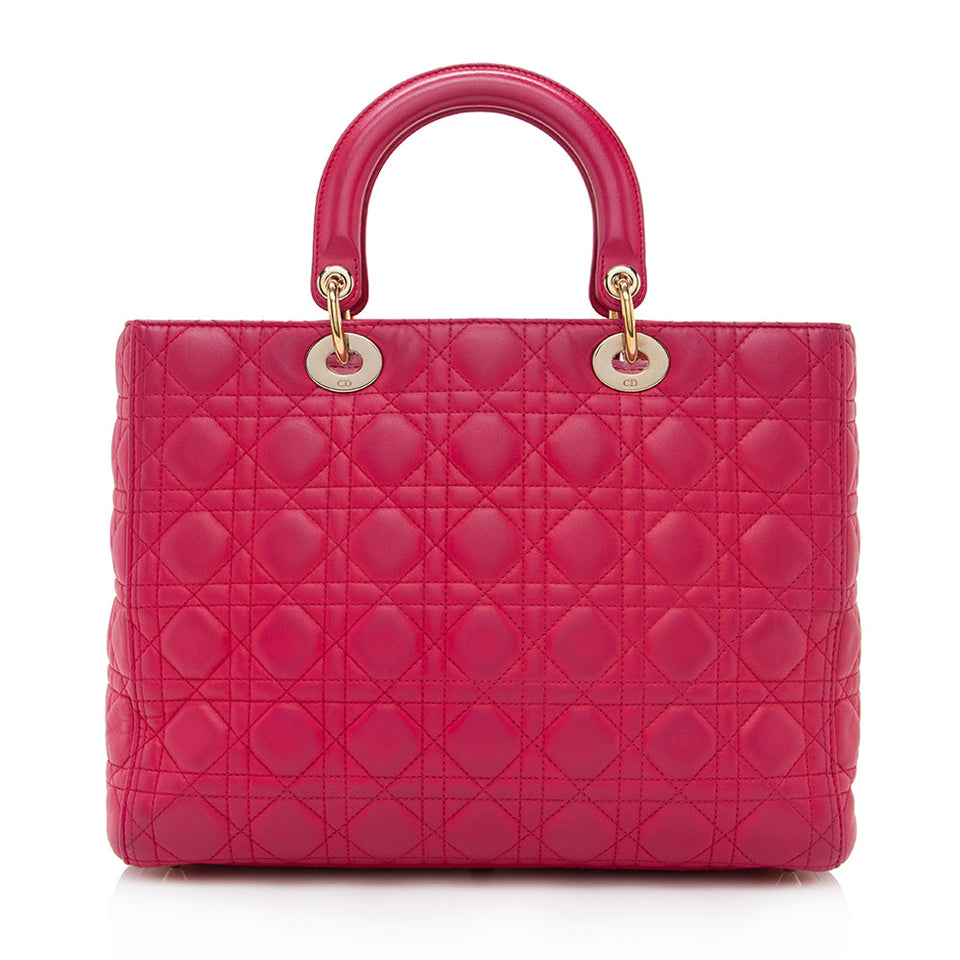 Dior Lambskin Lady Dior Large Tote - FINAL SALE (SHF-17599)