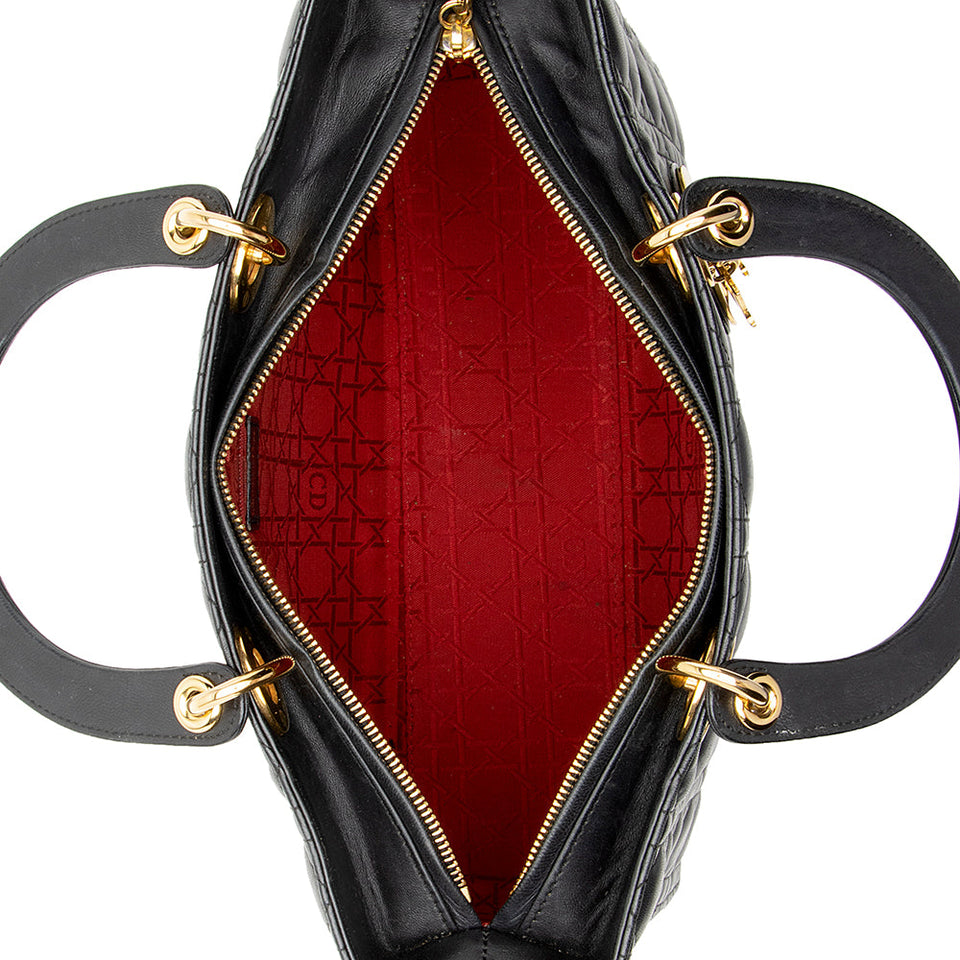 Dior Lambskin Lady Dior Large Tote (SHF-20974)