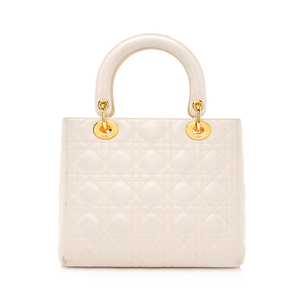 Dior Lambskin Lady Dior Medium Tote (SHF-20989)