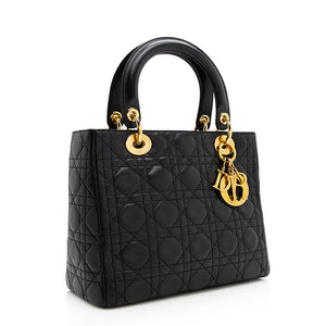 Dior Lambskin Lady Dior Medium Tote (SHF-20903)