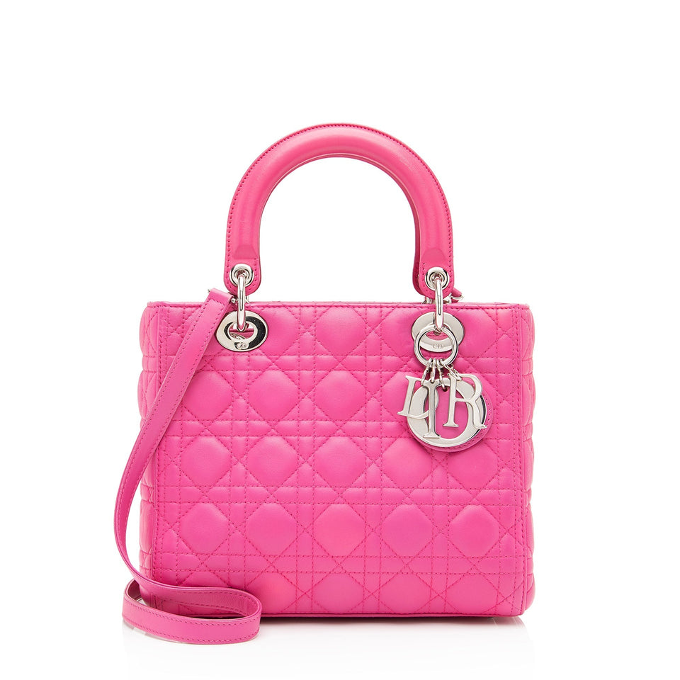 Dior Lambskin Lady Dior Medium Tote (SHF-uBEc2G)