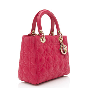 Dior Lambskin Lady Dior Medium Tote (SHF-kYzD71)