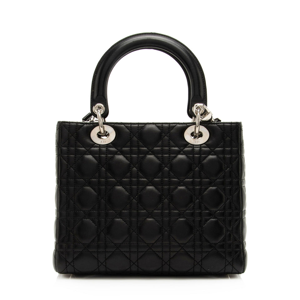 Dior Lambskin Lady Dior Medium Tote (SHF-PCV3Bo)