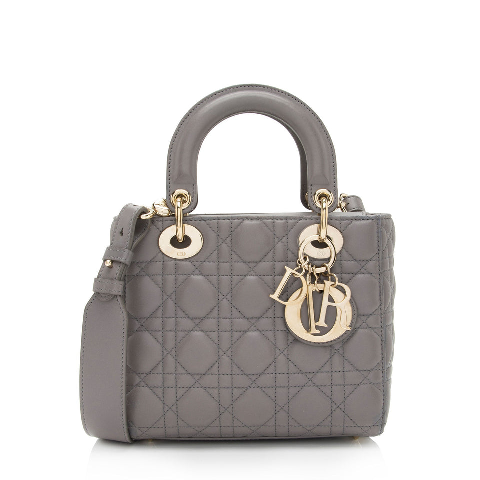 Dior Lambskin My ABCDior Small Lady Dior Tote (SHF-M3kW71)