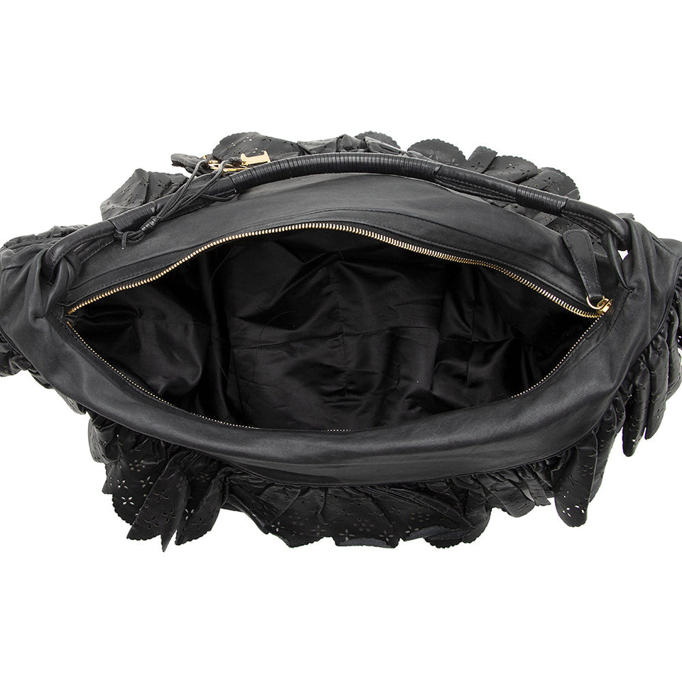 Dior Leather Gypsy Ruffles Large Hobo (SHF-19853)