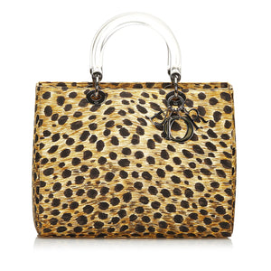 Dior Leopard Print Canvas Lady Dior (SHG-35939)