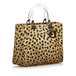 Dior Leopard Print Canvas Lady Dior (SHG-35939)