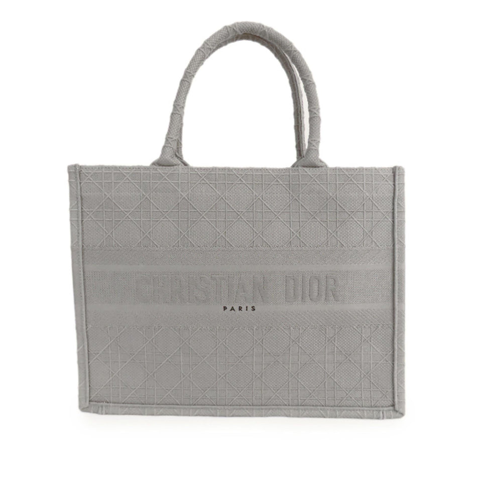 Dior Medium Cannage Embroidered Book Tote (SHG-28ICrL)