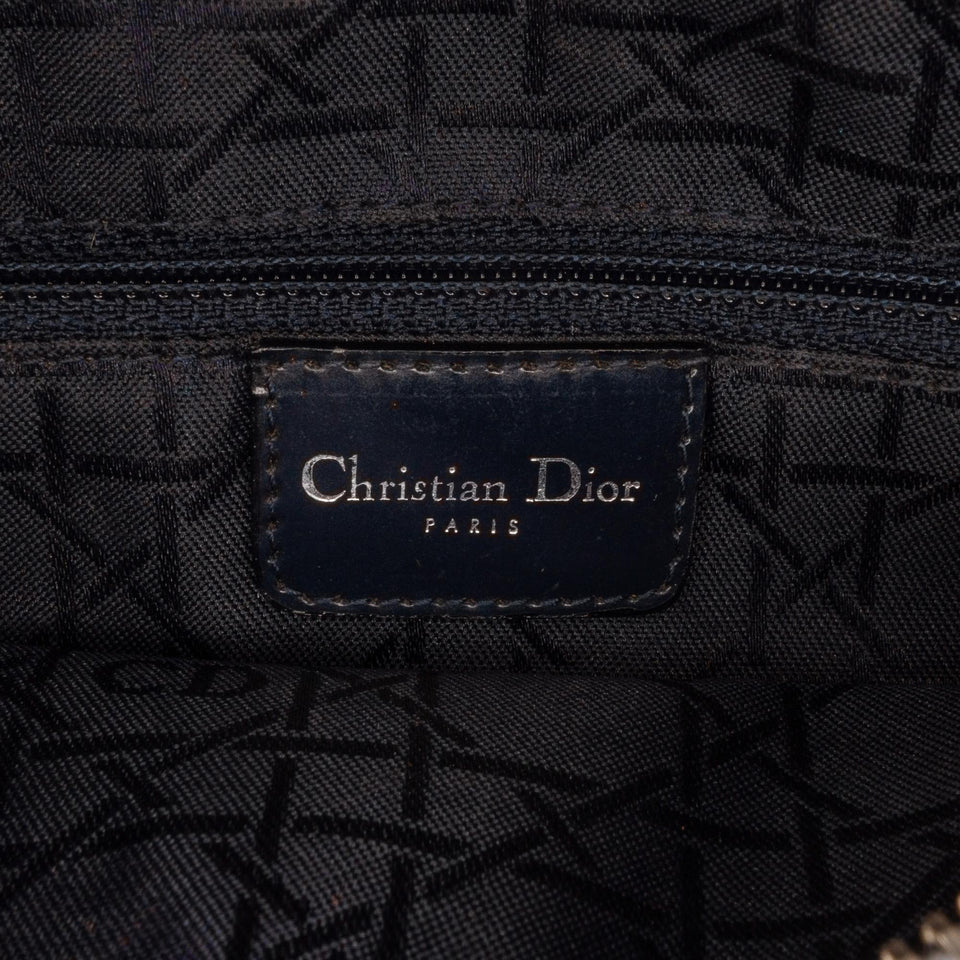 Dior Medium Cannage Lady Dior Denim Satchel (SHG-jT3XX6)