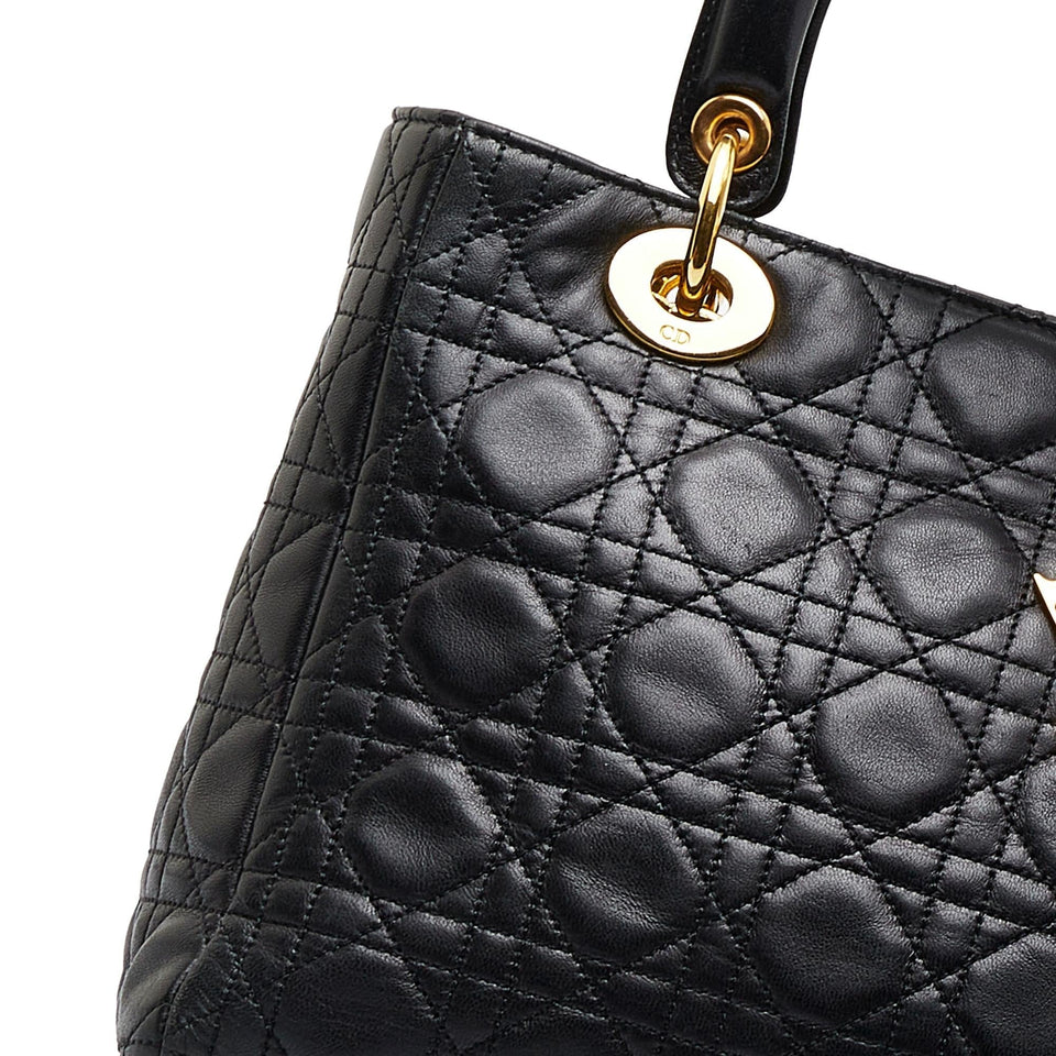 Dior Medium Cannage Lambskin Lady Dior (SHG-CWFkC0)