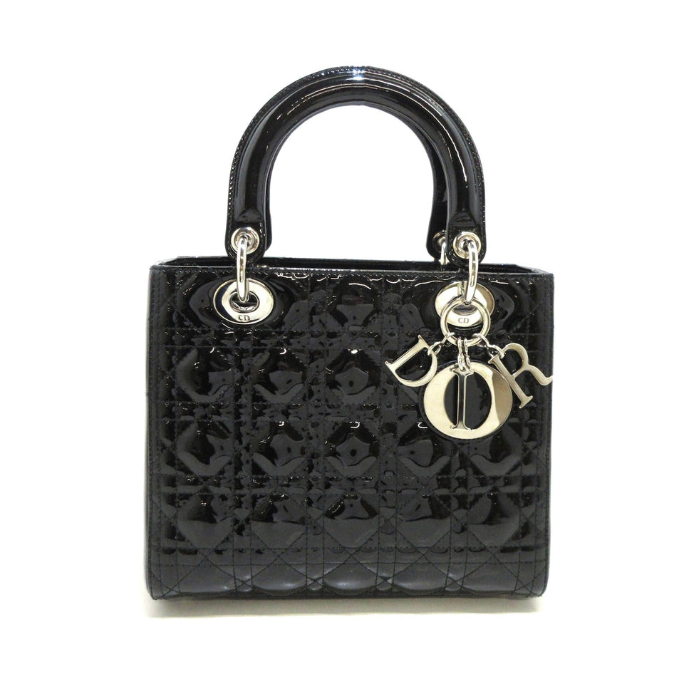 Dior Medium Cannage Patent Lady Dior (SHG-p97qDa)