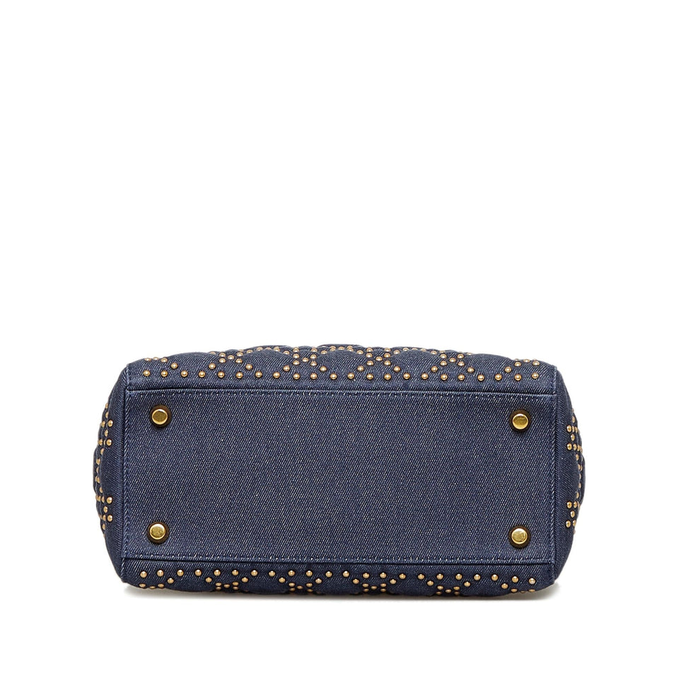 Dior Medium Studded Denim Supple Lady Dior (SHG-ol1tg3)