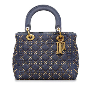 Dior Medium Studded Denim Supple Lady Dior (SHG-ol1tg3)