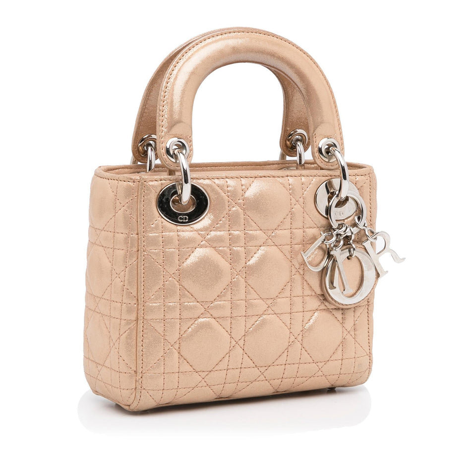 Dior Mini Cannage Nylon Lady Dior Satchel (SHG-lXLvB3)