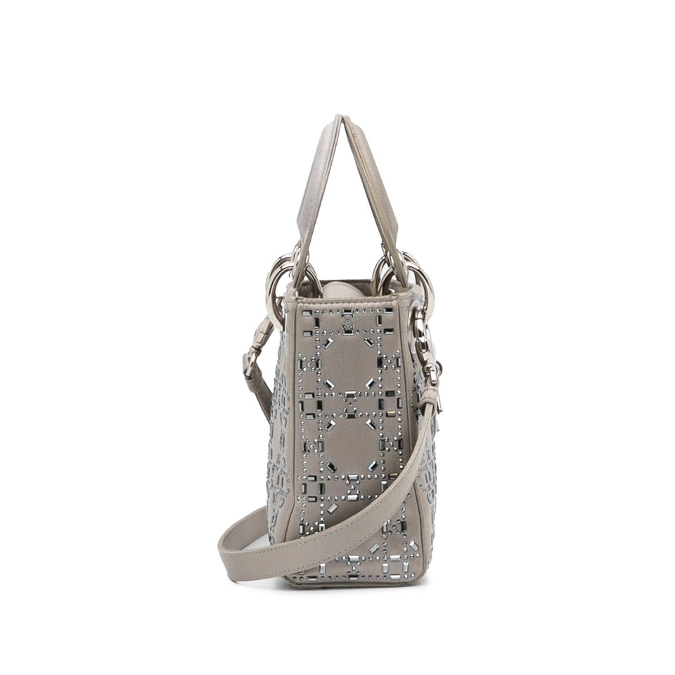 Dior Mini Crystal-Embellished Satin Lady Dior (SHG-aOljQE)