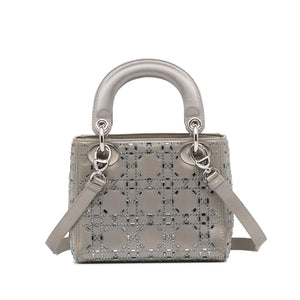 Dior Mini Crystal-Embellished Satin Lady Dior (SHG-aOljQE)