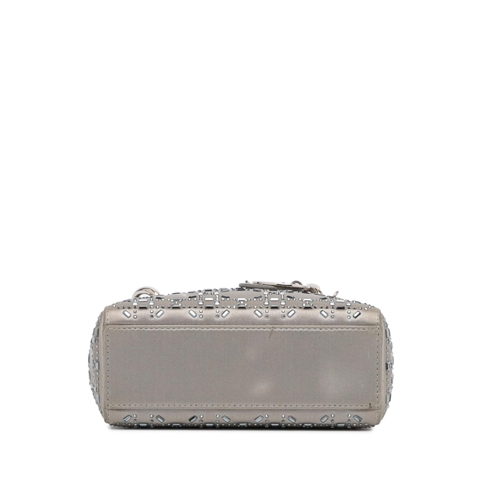 Dior Mini Crystal-Embellished Satin Lady Dior (SHG-aOljQE)