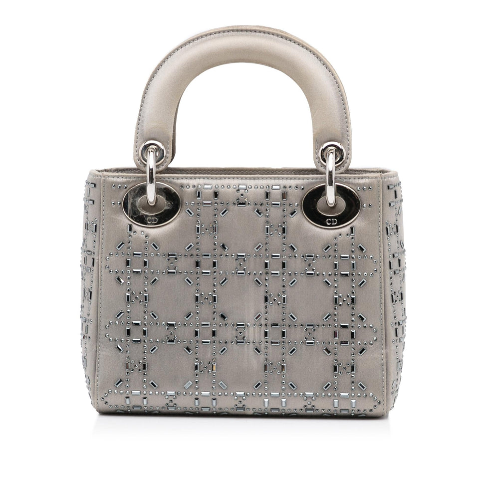 Dior Mini Crystal-Embellished Satin Lady Dior (SHG-V7EzWY)