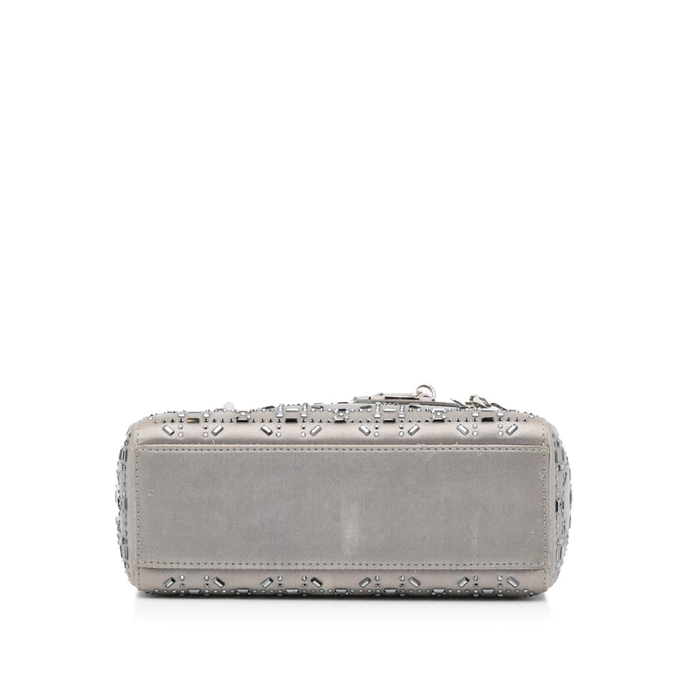 Dior Mini Crystal-Embellished Satin Lady Dior (SHG-V7EzWY)