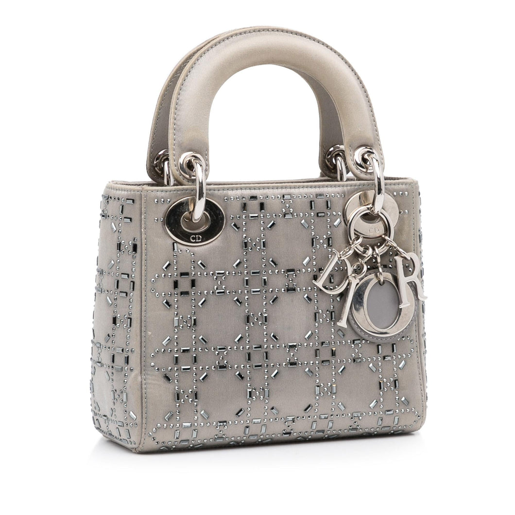 Dior Mini Crystal-Embellished Satin Lady Dior (SHG-V7EzWY)