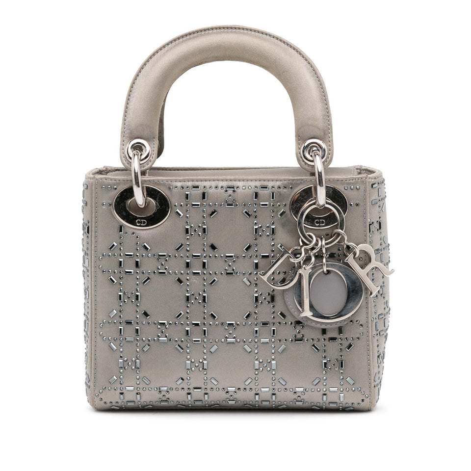 Dior Mini Crystal Embellished Satin Lady Dior (SHG-s5Dg4b)