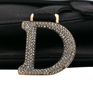 Dior Mini Crystal Embellished Satin Saddle Bag (SHG-Jra98V)