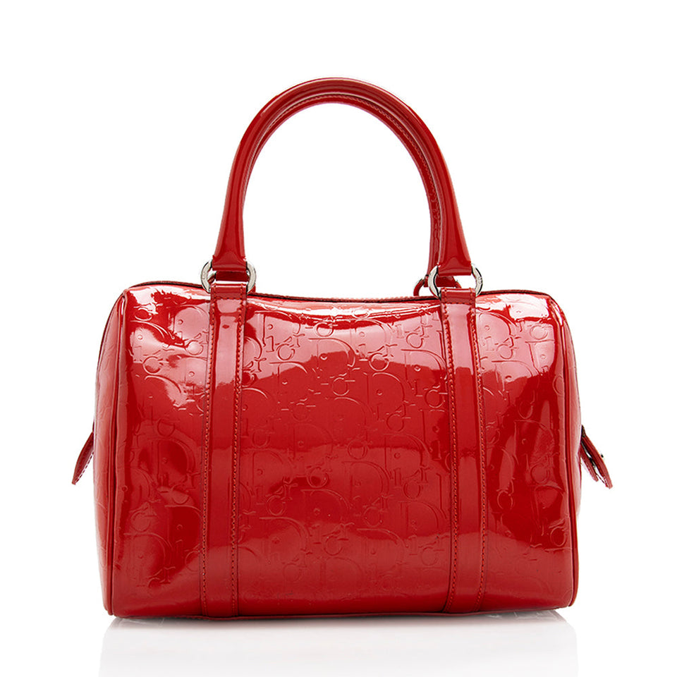 Dior Oblique Patent Leather Boston Bag (SHF-18231)