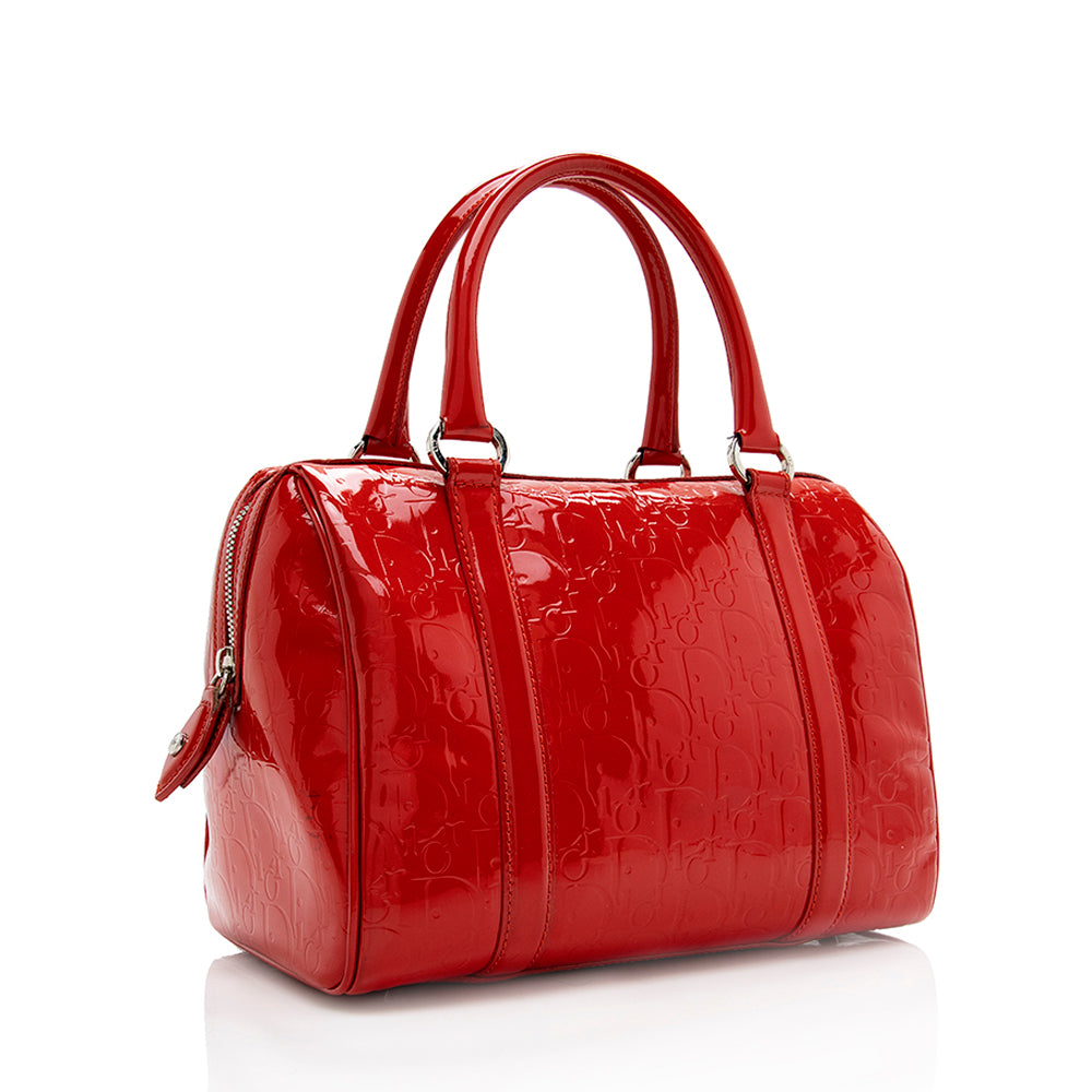 Dior Oblique Patent Leather Boston Bag (SHF-18231)