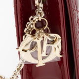 Dior Patent Leather Cannage Lady Dior Chain Pouch (SHF-22842)