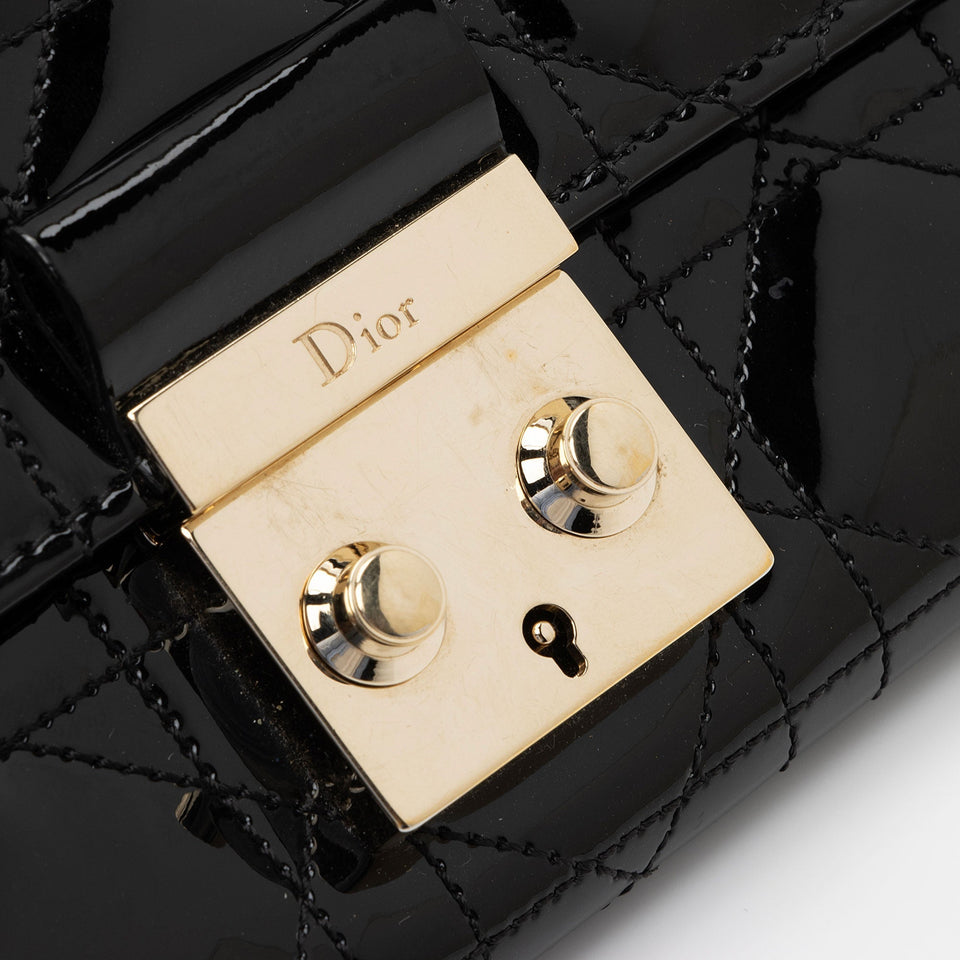 Dior Patent Leather New Lock Wallet on Chain Bag (SHF-eBi4SG)