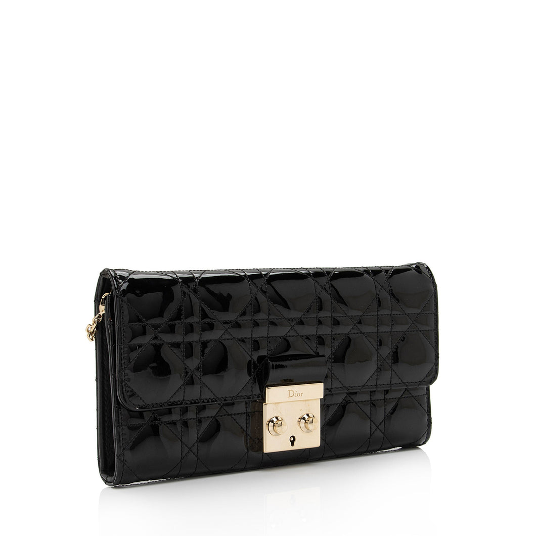 Dior Patent Leather New Lock Wallet on Chain Bag (SHF-eBi4SG)