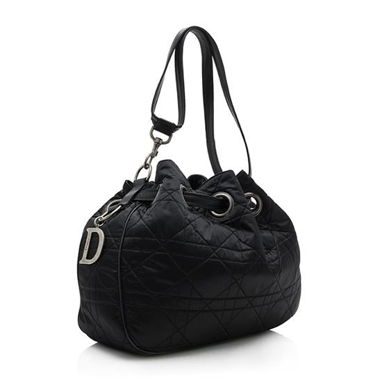 Dior Satin Drawstring Cannage Tote