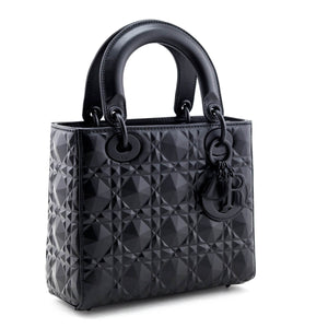 Dior Black Diamond Cannage Calfskin Small Lady Dior My ABCDior Bag