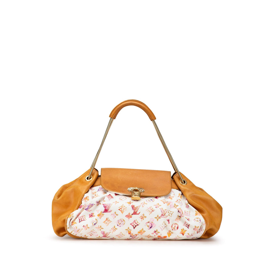 White Louis Vuitton x Richard Prince Monogram Watercolor Aquarelle Jamais Tote Bag