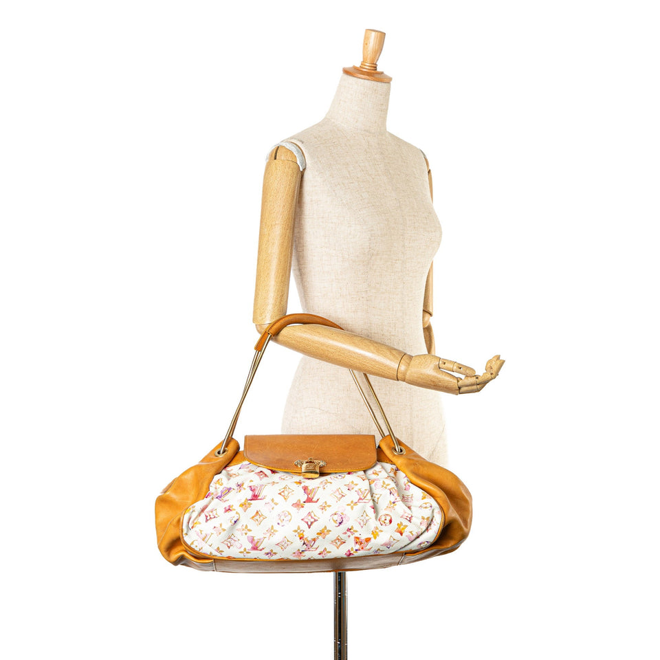 White Louis Vuitton x Richard Prince Monogram Watercolor Aquarelle Jamais Tote Bag