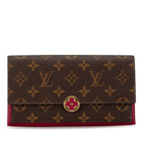 Brown Louis Vuitton Monogram Flore Long Wallet