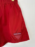 Prada Red Nylon High-Waist Shorts with Leather Plaque Detail Size IT 40 (UK 8)