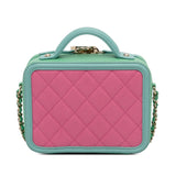 Chanel CC Filigree Vanity Case Pink Caviar Gold