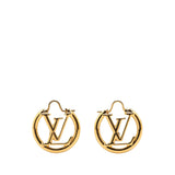 Gold Louis Vuitton Gold Plated Louise Hoop Earrings PM